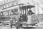 Triebwagen 5 der Nordöstlichen Berliner Vorortbahn in Hohenschönhausen, um 1910