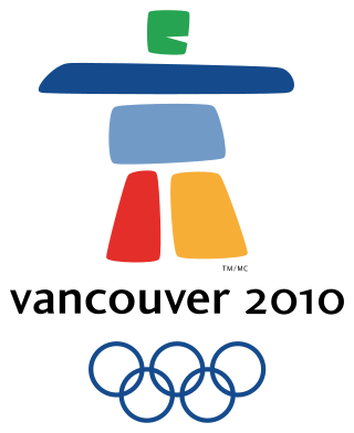 Logo der Olympischen Winterspiele 2010 mit den olympischen Ringen