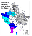 Verteilung der Bosniaken, Goranen und anderer Minderheiten im Kosovo