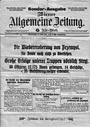 Plakatzeitung vom 8. Juni 1915: „Die Wiedereroberung von Przemyśl“