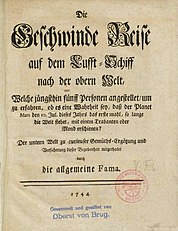 Eberhard Christian Kindermann, Die Geschwinde Reise auf dem Lufft-Schiff, Titelblatt 1744