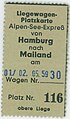 Liegewagen-Platzkarte aus dem Jahr 1959