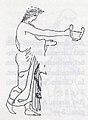 3C: Männliche Figur im Profil, stehend nach rechts mit linkem Standbein und rechtem zurückgesetztem Fuß. Der rechte Arm ist meist höher erhoben als der linke. Dreimal gibt es diesen Typ auf Vasen des Schuwalow-Malers im Mantel, je einmal nackt, im Wanderkleid und als vornüber gebeugten Krieger.