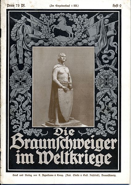 Datei:Braunschweig Heinrich der Loewe in Eisen Tonmodell Braunschweiger im Weltkriege.jpg