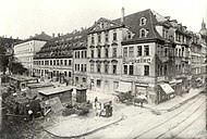 Burgkellerkomplex vor dem Abriss, um 1906
