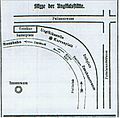 Hier der Unglücksort, Teil der insgesamt 333 m langen Rennbahn