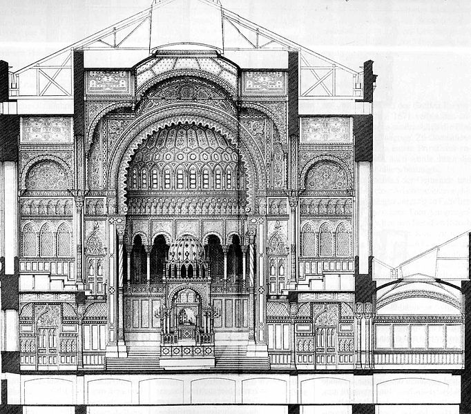 Datei:Berlin Neue Synagoge Innenansicht Bauakten Ausschnitt.jpg