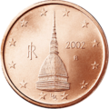 Italienische 2-Cent-Münze