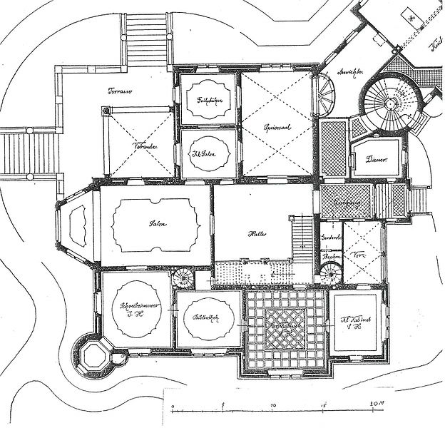 Datei:Schloss Wiligrad, Herrschaftsflügel, Grundriss, Erdgeschoss.JPG