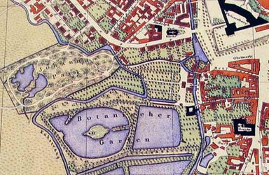 Botanische Garten der Universität Leipzig Stadtplan 1864