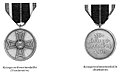 Kriegsverdienstmedaille, wie sie ab 1957 getragen wurde