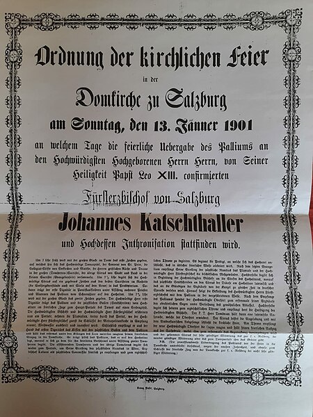 Datei:Johannes Katschthaler Inthronisation 1901.jpg