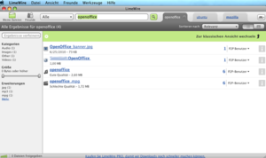 Screenshot von LimeWire 5.5.16 unter Mac OS X