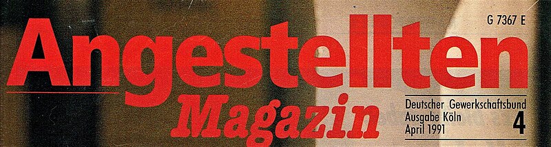 Datei:Zeitungskopf der DGB-Zeitschrift Angestllten-Magazin von 1991.jpg