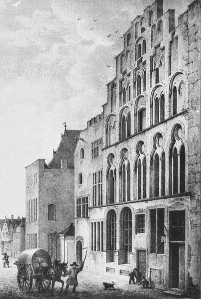 Datei:Köln - Overstolzenhaus Lithografie um 1843 von August Schott +1843.jpg