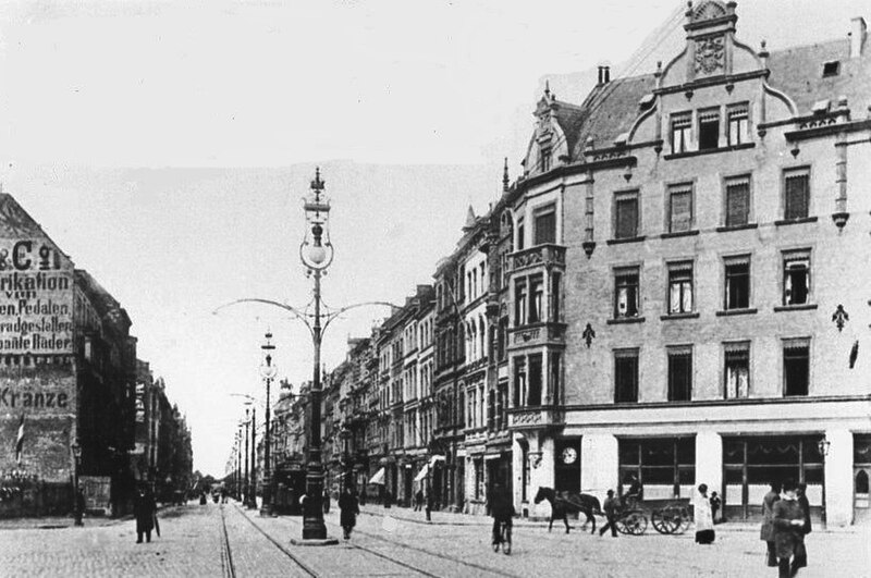 Datei:Köln - Aachener Straße Ecke Brabanter Straße Mai 1903 Postkarte, RBA.jpg