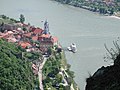 Blick auf Dürnstein vom Vogelbergsteig