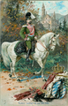 Ludwig II. in Uniform des 4. Chevauleger Regiments mit Raupenhelm. Die Raupe direkt auf der ledernen Helmglocke