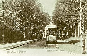 Straßenbahn in der Hammer Landstraße, um 1910