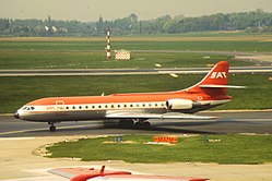 Sud Aviation Caravelle der S.A.T. im Jahr 1979 mit LTU-Bemalung