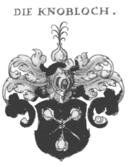 Wappen der adelichen Frankfurter Patrizierfamilie Knobloch (Knoblauch)