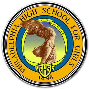 File:Philadelphia High School For Girls Nike of Samothrace or Winged Victory Seal and Logo.png