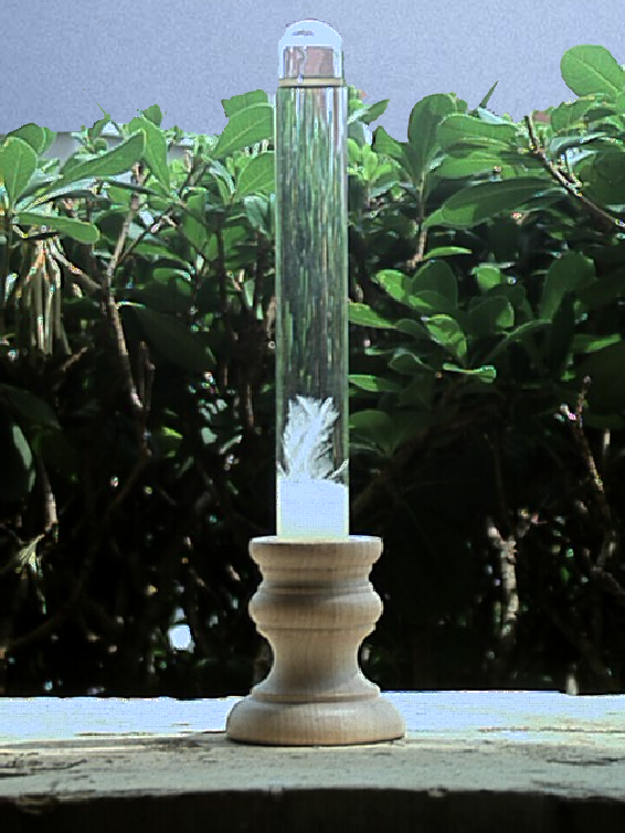 A Fitzroy Storm glass forming feather-like crystals in advance of a storm 
