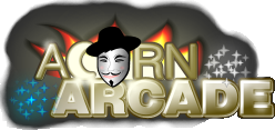 Acorn Arcade logo (with fireworks)