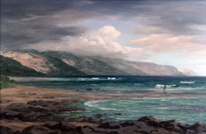 File:'Mokulua', oil on canvas painting by Lloyd Sexton, Jr.jpg