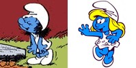 File:Smurfette then and now.jpg