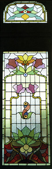 Edwardian stained glass window at Carrigafoyle