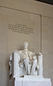Daniel Chester French's sculpture inside the Lincoln Memorial