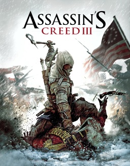 Cover art, featuring new protagonist Connor Kenway assassinating a British officer with the new tomahawk weapon