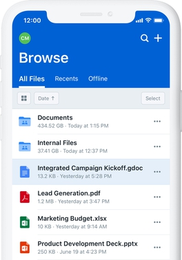 File:Screenshot of Box Mobile user interface.jpg