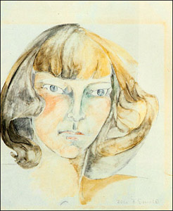 Self-portrait, watercolor, probably painted in...