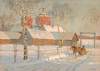 File:Russian church in snow, painting by Sergei Lednev-Schukin.jpg