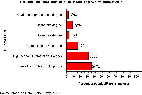 File:Educational Attainment of People in Newark, New Jersey in 2003 graph.png