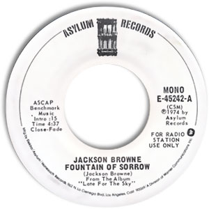 File:1975 45 Single Label Jackson Browne Fountain of Sorrow Asylum Records.jpg