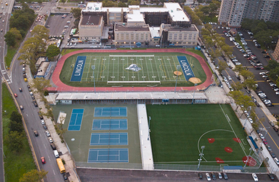 File:Aerial view of the Abraham Lincoln High School athletic field.png