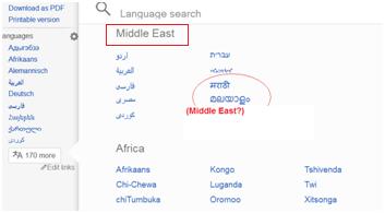 Section "Middle East" (we all know that the Indian subcontinent is moving, although I thought it is north, no west..)