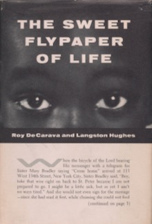 Front cover with title and authors, shows a black child staring and the beginning of the story written below