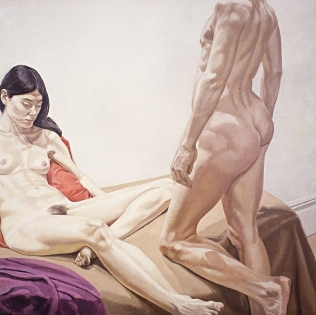 File:Male and Female Nudes with Red and Purple Drape, by Philip Pearlstein, 1968 from Hirschhorn Museum 72.226.jpg