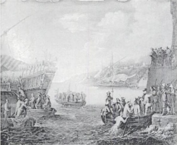 File:Cornelius de Wael, Troops Embarking on a Galley in the Port of Genoa.jpg