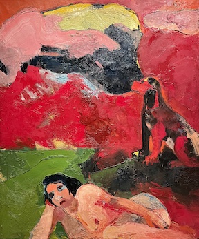 File:Nude, Dog, Clouds, 1963, Joan Brown at NPG 2022.jpg