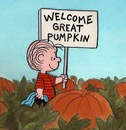 Linus awaits the Great Pumpkin.