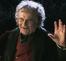 Ian Holm as Bilbo Baggins in Peter Jackson's T...