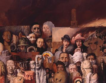 File:'The Family', oil on canvas painting by Samuel Bak, 1974, private collection.jpg