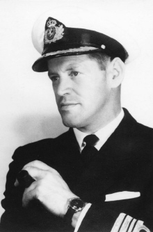 Jørgen Hviid dressed in Royal Danish Navy uniform circa 1961 to 1962