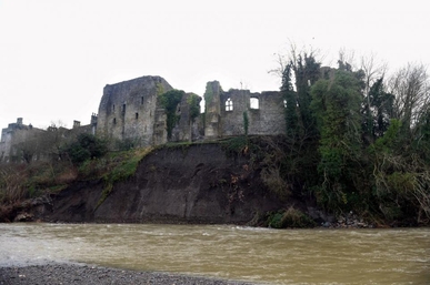 Photograph in 2015 from a news story in the Times and Star showing the bank washed away by flooding.