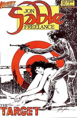 Cover to Jon Sable Freelance #7. Art by Mike G...
